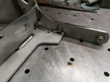 Weld detail on Overland-G front bumper winch mount plate during build process