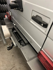 Overland-G aluminum rear bumper installed close view