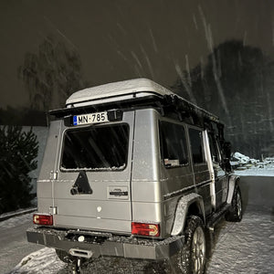 Overland-G aluminum rear bumper installed exterior view