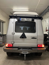 Rear view of Overland-G aluminum rear bumper installed on Mercedes-Benz G-Class