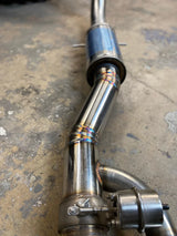 Overland-G diesel exhaust system middle pipe section showing routing and construction
