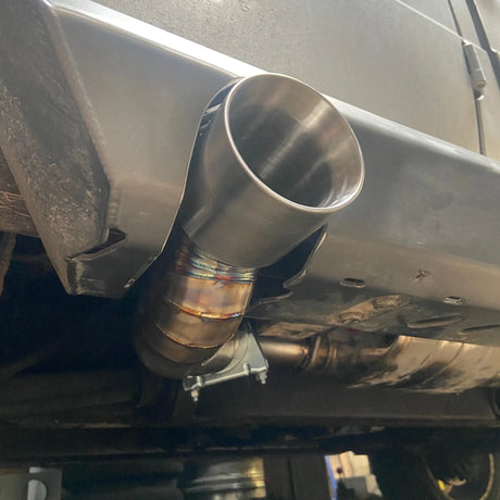 Overland-G diesel exhaust system rock slider exit tip