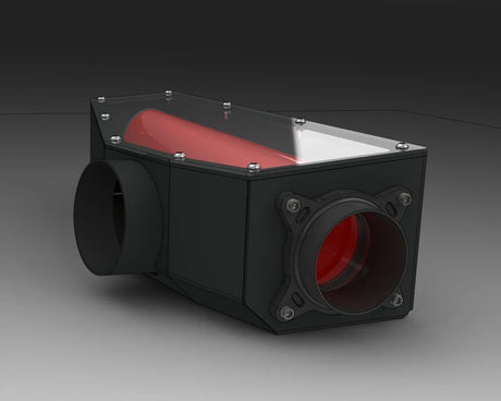 Overland-G expedition airbox 3D render side view showing filter housing geometry