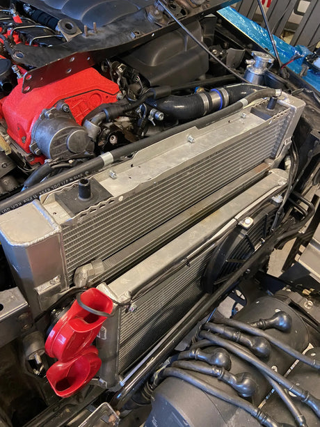 Overland-G expedition cooling kit radiator package installed