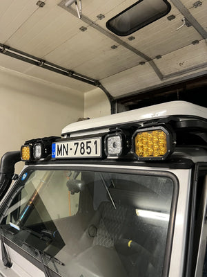 Overland-G expedition roof rack baja lights number plate