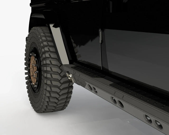Overland-G heavy duty aluminum rock sliders product render
