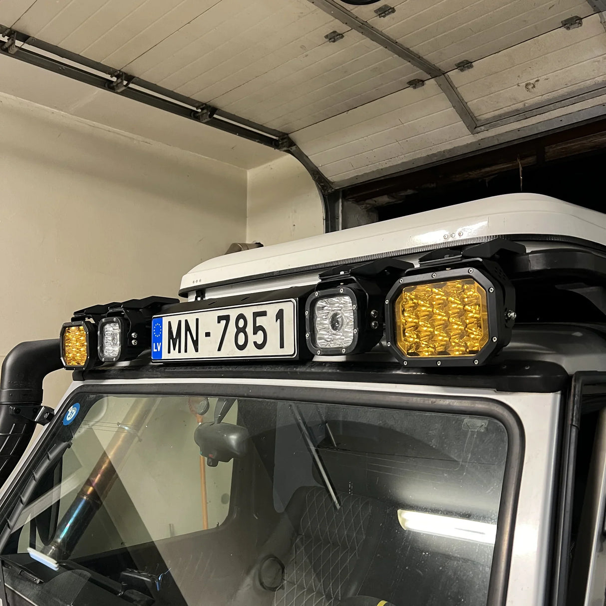 Overland-G roof plate relocation kit installed view 1