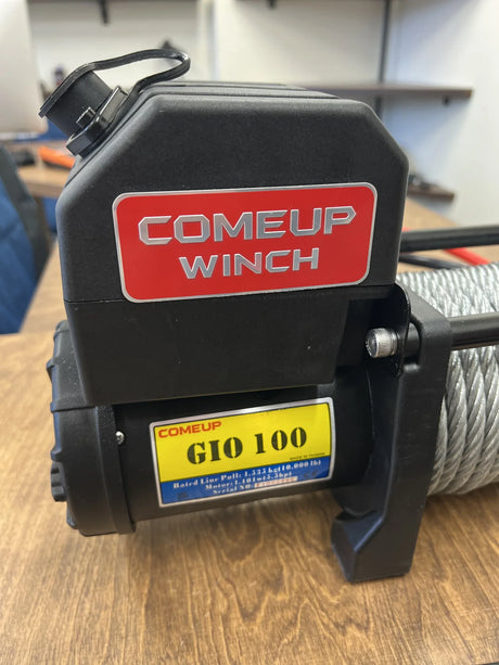 Overland-G winch system single-motor installed showing engine bay integration on G-Class