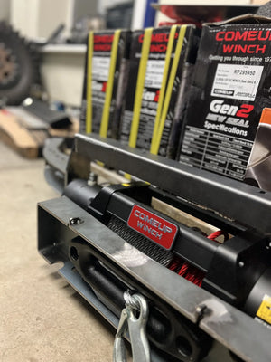 Overland-G winch system single motor mounting view 2