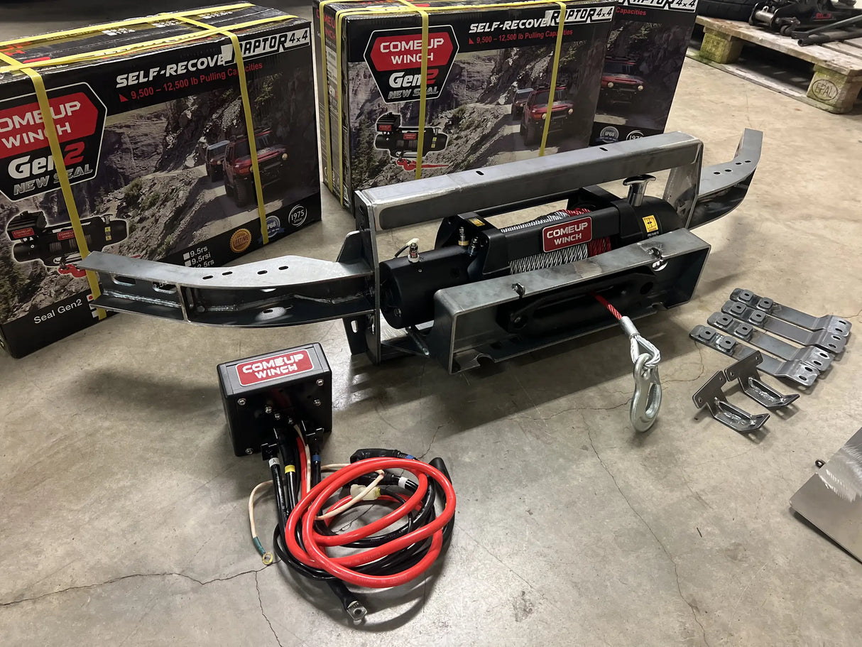 Overland-G winch system single-motor mounting process step 5 showing final positioning