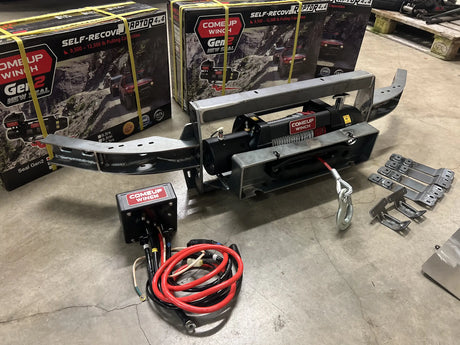 Overland-G winch system single-motor mounting process step 5 showing final positioning