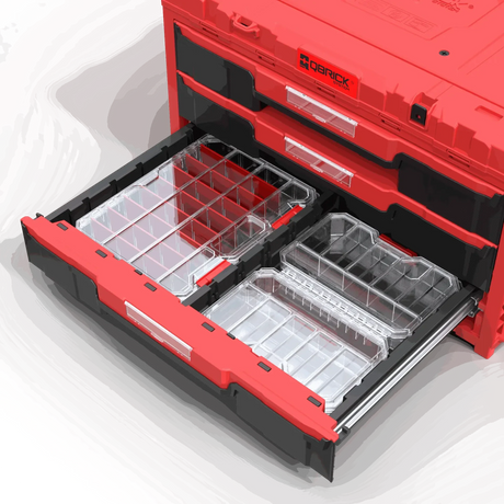 Qbrick large transparent tool organizer – installed view