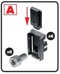 Qbrick ONE connecting side adapters for tools A view with Shopify ID