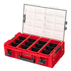 Qbrick ONE Organizer 2XL Plus with adapter and mounts open with Shopify ID