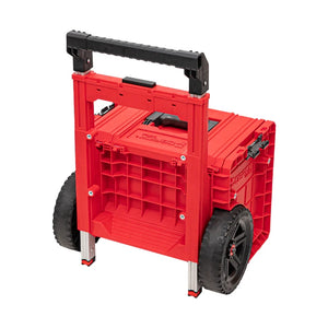 Qbrick PRO cart 2.0 Plus red ultra HD rear view with Shopify ID