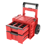 Qbrick PRO Toolbox 2.0 Plus with wheels – dual drawers fully open