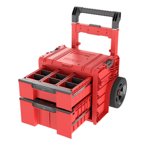 QBRICK PRO Tool Box With Wheels 2 0 Plus 2 Drawers Open All – Qbrick PRO toolbox fully open with drawers and lid