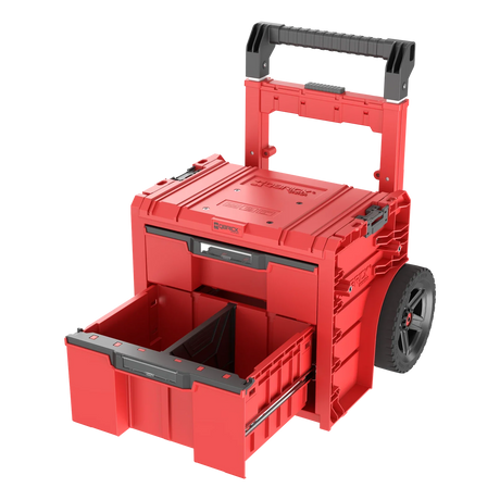 Qbrick PRO Toolbox 2.0 Plus with wheels – drawers open