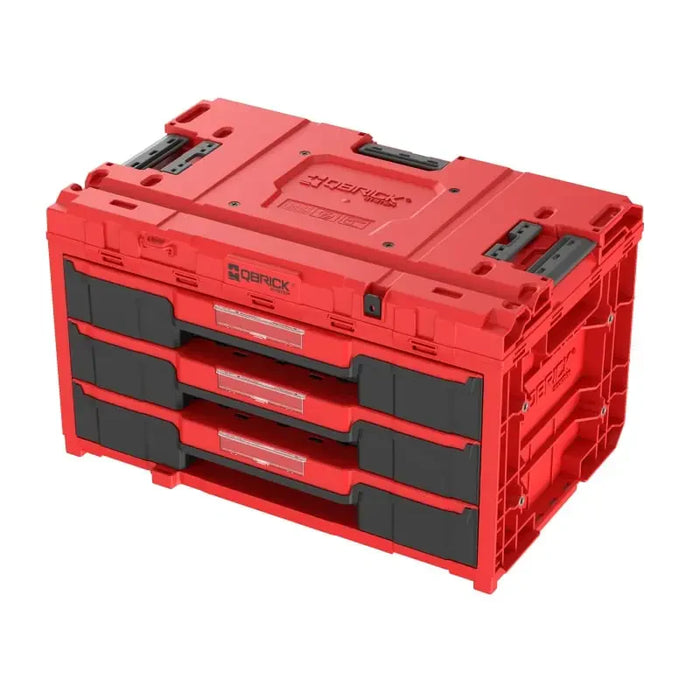 Qbrick System ONE cart 2.0 red custom HD drawer box three drawers with Shopify ID