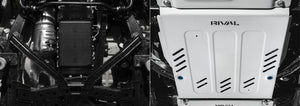 Volkswagen Amarok 2023 gearbox skid plate before and after comparison