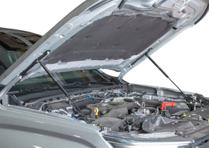 Volkswagen Amarok 2023 hood struts installed close-up